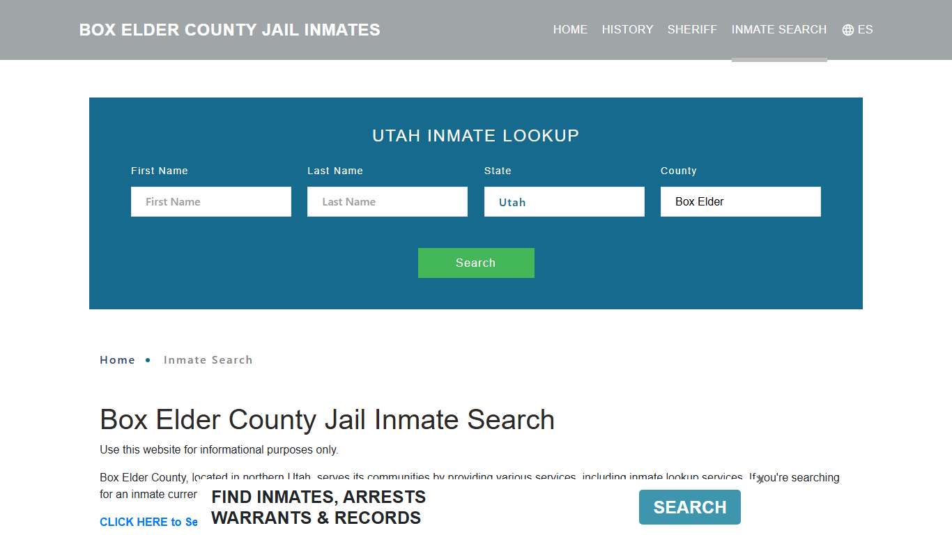 Box Elder County, UT Detainee Lookup